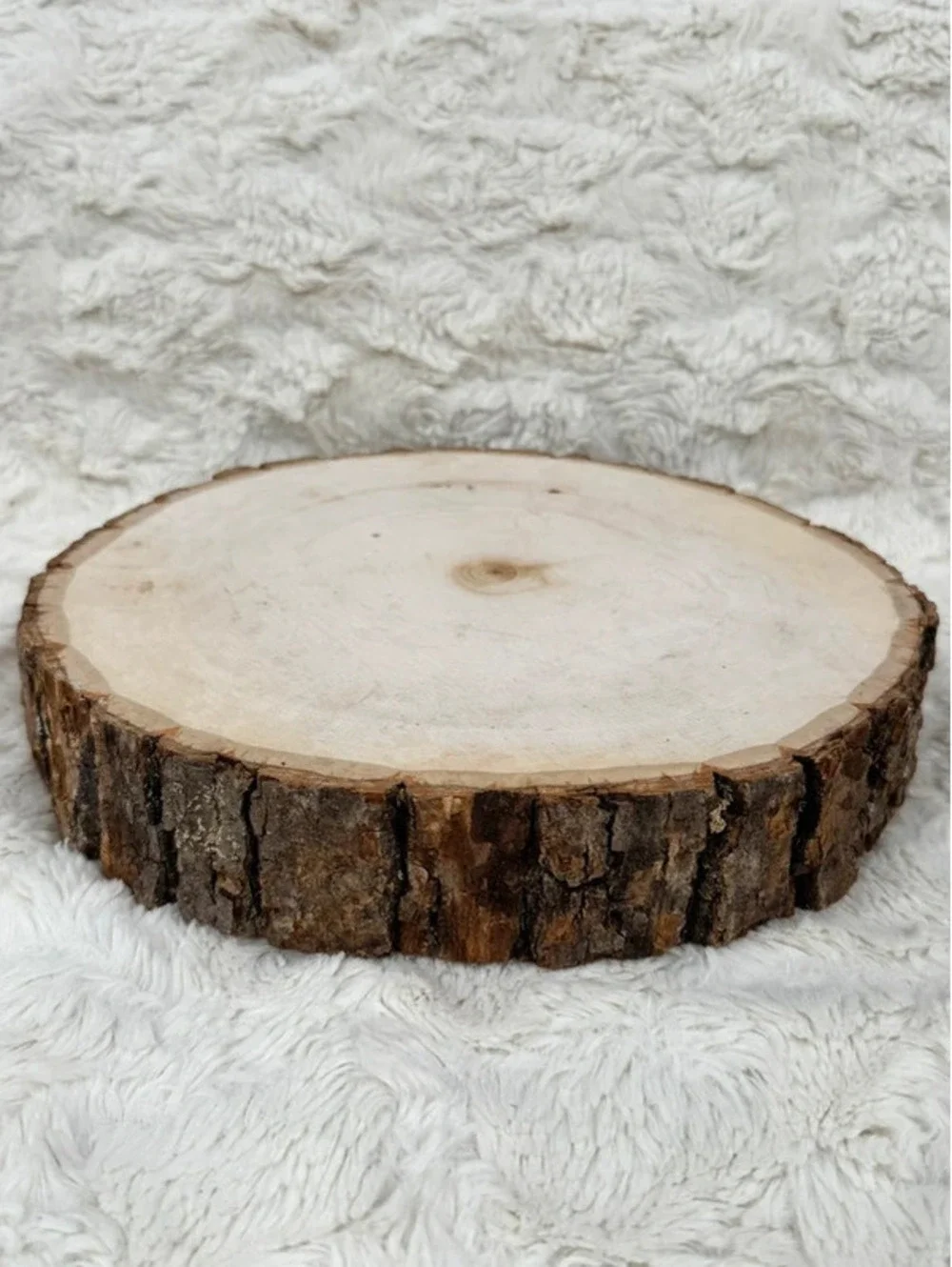 Basswood Country Roads round rustic wood slice